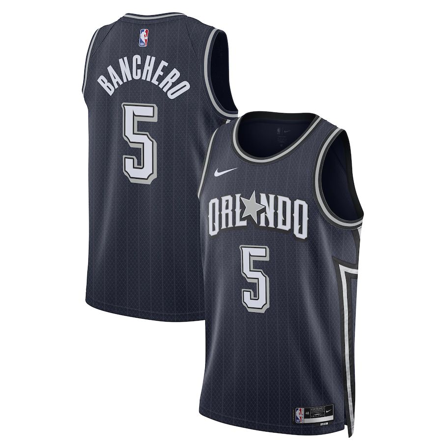 Men Orlando Magic #5 Paolo Banchero Nike Navy City Edition 2023-24 Swingman NBA Jersey->customized nba jersey->Custom Jersey